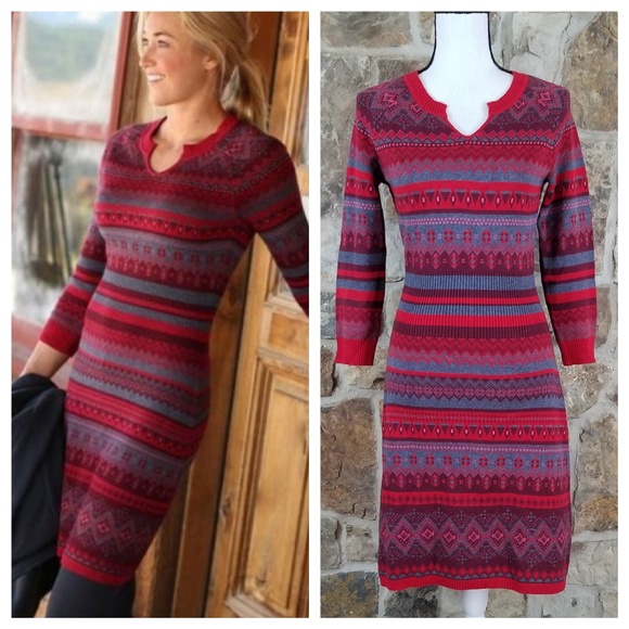 fair isle sweater dress women